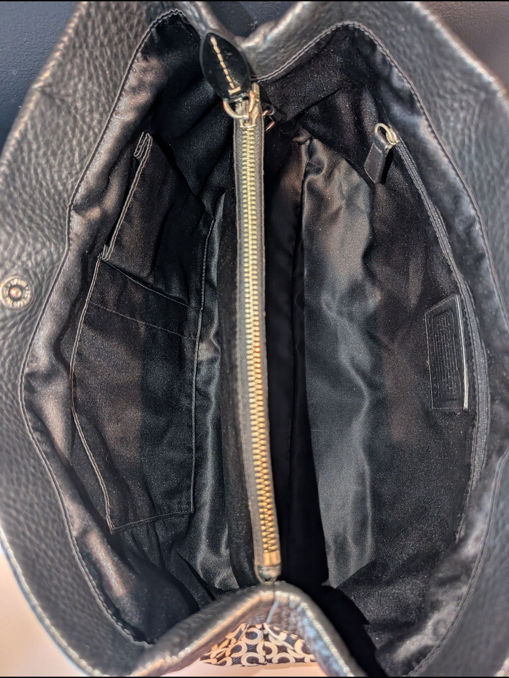 Coach Black and White Signature Tote Bag - Picture 9 of 13